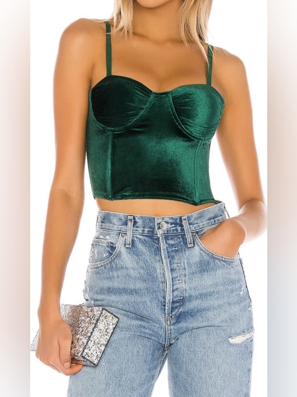 Velvet Bustiers Strapped or Strapless (Rust Orange-XL/Evergreen-L)